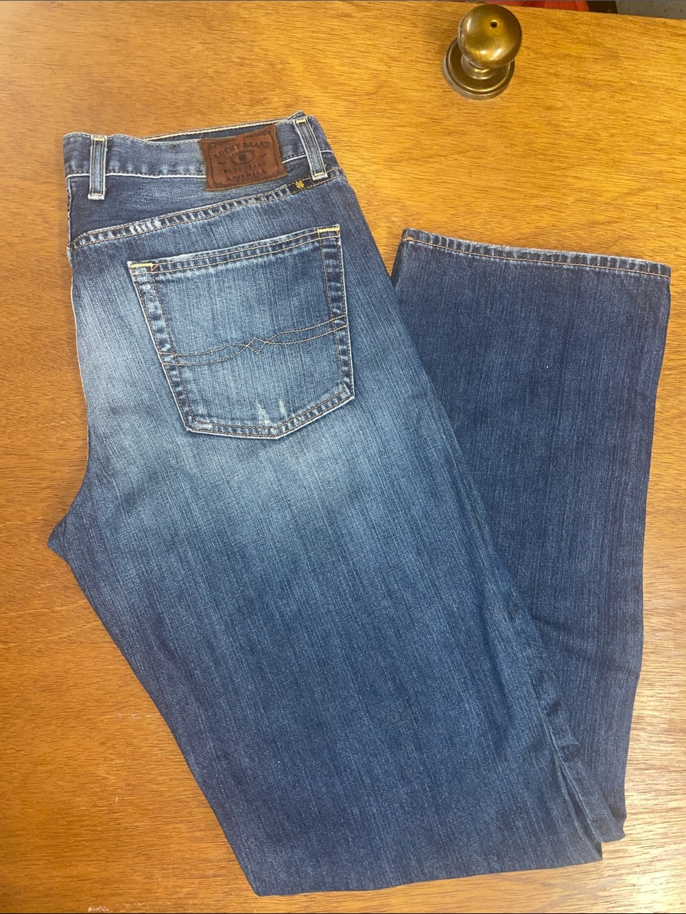 Lucky Brand Men's Blue Straight-Leg Jeans 34x36
